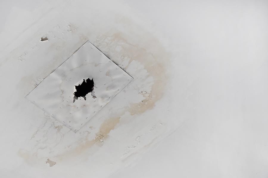 ceiling leakage from small hole